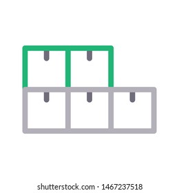 parcels colour line vector icon