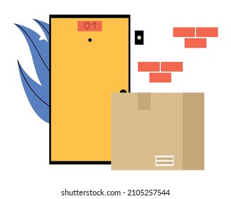 parcels at the door delivered by courier are at the door. Contactless delivery