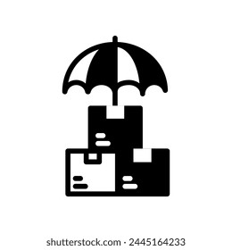Paketversicherung-Symbol in der Vektorgrafik. Firmenzeichen
