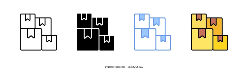 Pakete Multi Style Symbol Set Vektor