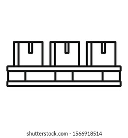 Parcels pallet icon. Outline parcels pallet vector icon for web design isolated on white background