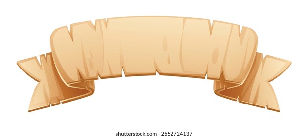Parchment banner, vintage paper in ribbon style. Vector cartoon illustration
