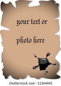 Parchment with black blot