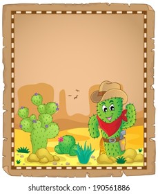 Parchment with cactus theme 1 - eps10 vector illustration.