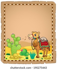 Parchment with camel 1 - eps10 vector illustration.