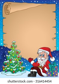 Parchment with Christmas thematics 1 - eps10 vector illustration.