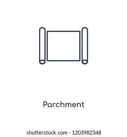 Parchment concept line icon. Linear Parchment concept outline symbol design. This simple element illustration can be used for web and mobile UI/UX.