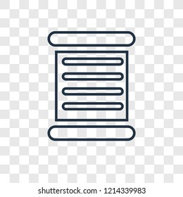 Parchment concept vector linear icon isolated on transparent background, Parchment concept transparency concept in outline style