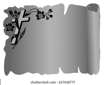 Parchment with cross - vector illustration