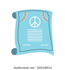parchment declaration of peace icon isolated