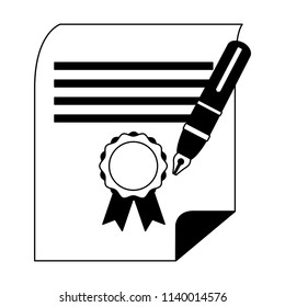 parchment diploma graduation with pen