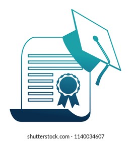 parchment diploma and hat graduation