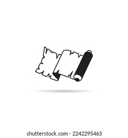 parchment and  document scroll  icon illustration