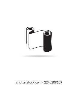 parchment and document scroll  icon illustration
