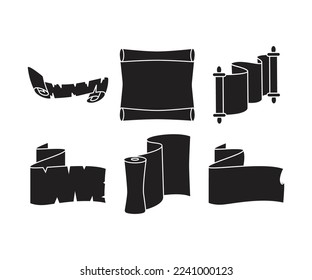 ilustración de iconos de pergamino y desplazamiento de documento