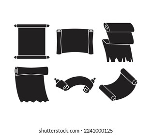 parchment and  document scroll  icons illustration
