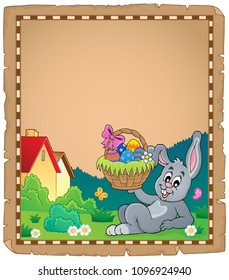 Parchment with Easter bunny topic 2 - eps10 vector illustration.