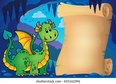 Parchment in fairy tale cave image 6 - eps10 vector illustration.