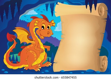Parchment in fairy tale cave image 9 - eps10 vector illustration.