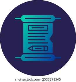Parchment Glyph Circle Gradient Icon