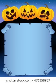 Parchment with Halloween pumpkins 2 - eps10 vector illustration.
