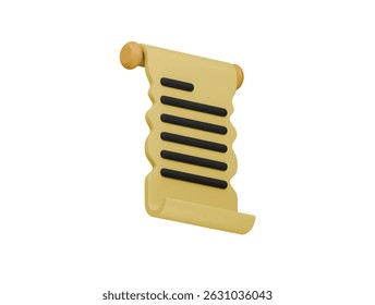 Icono de pergamino 3D Ilustración Render