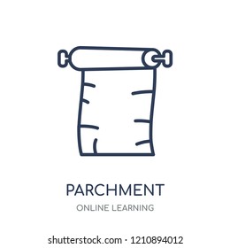Parchment icon. Parchment linear symbol design from Online learning collection.