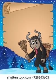 Parchment with Krampus theme 3 - eps10 vector illustration.