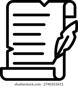 Parchment Line Icon and Vector