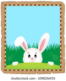 Pergamino con conejito de Pascua 3 - ilustración vectorial eps10.