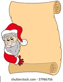 Parchment with acurking Santa Claus - ilustración vectorial.