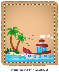 Parchment with nautical boat theme 2 - eps10 vector illustration.