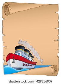 Parchment with nautical ship theme 2 - eps10 vector illustration.