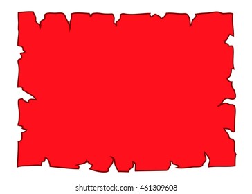 Parchment old paper. Empty cartoon banner for message or letter. Blank document, isolated on white background. Retro style. Vintage decorative papyrus. Torn grunge texture sheet. Vector illustration