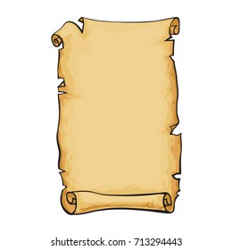 Parchment, old paper scroll. Hand drawn vector illustration.