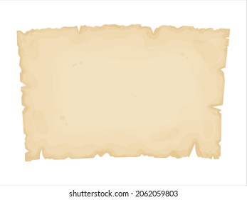 Parchment. Old paper. Vintage letter, certificate, treasure map or historical document. Illustration isolated on white background.