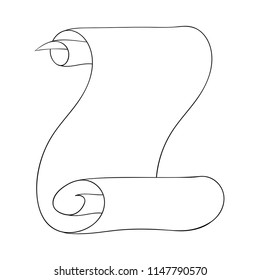 Parchment. Outline drawing. Vector illustration isolated on white background
