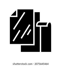 Pergamentpapier-Glyphsymbol-Vektorgrafik. Pergamentpapierzeichen. isoliertes Kontursymbol
