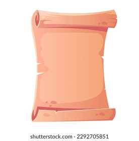 Parchment paper old scroll manuscript treasure concept. Vector graphic design illustration element