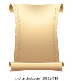 Parchment paper scroll with decorative ornament border