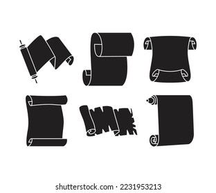Parchment Paper Scroll  Icons Illustration