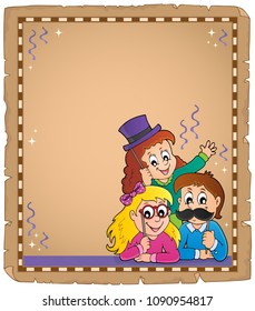 Parchment with party photo boot topic - eps10 vector illustration.