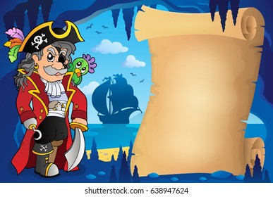 Parchment in pirate cave image 2 - eps10 vector illustration.