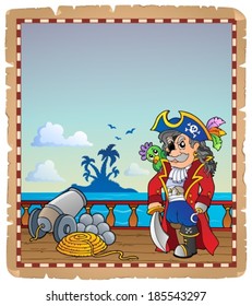 Perchment mit Piratenschiffdeck 2 - eps10 Vektorgrafik.