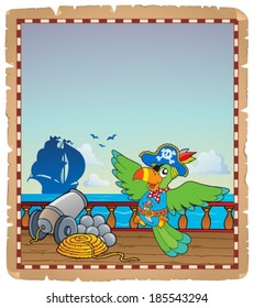 Parchment with pirate ship deck 6 - eps10 vector illustration.