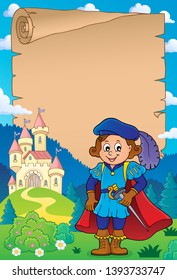 Pergamino con tema de príncipe - ilustración vectorial eps10.