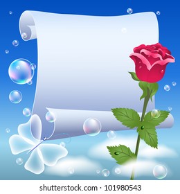Parchment and rose in the sky
