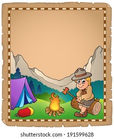 Perchment mit Scout von Campfire - eps10 Vektorgrafik.