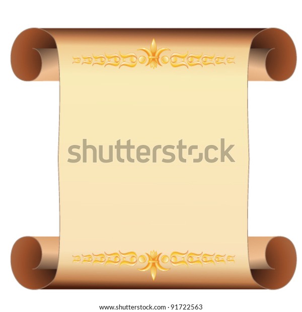 Parchment scroll with gold\
decoration