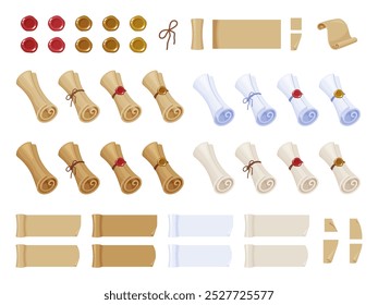 Parchment scroll illustration material set